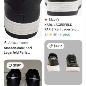 Karl Lagerfeld Womens Black Sneakers in Size 9